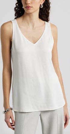 Nordstrom Satin Shell Top in Ivory Tofu at Nordstrom, Size Xx-Large