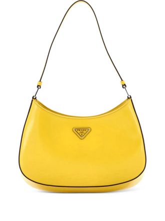 Prada Cleo Shoulder Bag Spazzolato Leather Medium hobo bag - Yellow