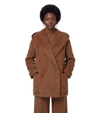 Max Mara Brown Shawl Neck Trench Coat