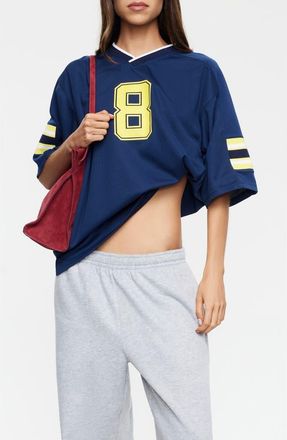 Lioness Beverly Graphic Mesh Jersey Tee in Navy at Nordstrom, Size X-Small