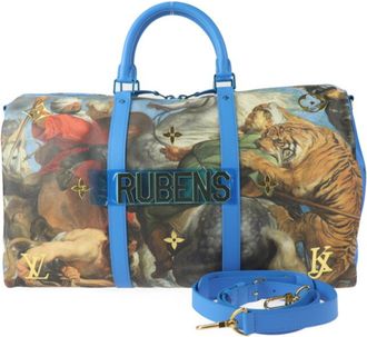 Louis Vuitton Blue Multi-Color Pvc Leather Boston Bag Handbag Shoulder Bag Tote Bag (Pre-Owned)