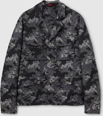 Gucci GG Marbled Cotton Jacquard Jacket, Size 44, Blue, Ready-to-wear