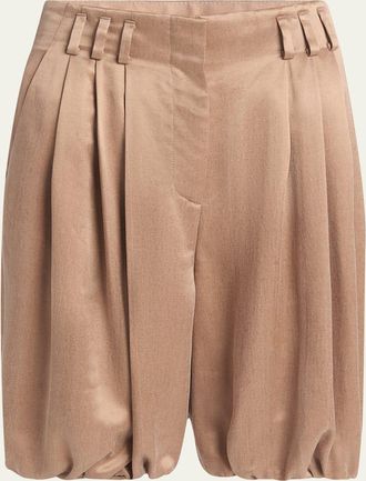 Giorgio Armani Pleated Bubble Viscose Shorts