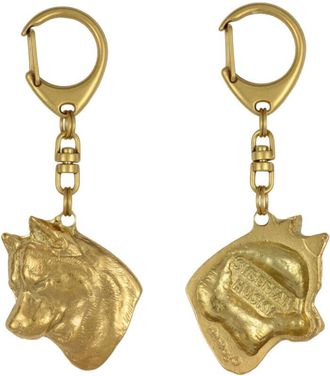 OEM Husky Siberiano, Husky Siberiano - Llavero Chapado En Oro Con Un Perro En Una Caja De Regalo, Decoraci&oacute;n De Bolso, Accesorio De Lujo De Art-dog