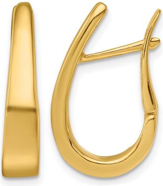 Diamond2Deal 14K Yellow Gold Graduated U Shape Hinged Hoop Earrings