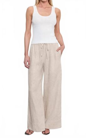 Enza Costa Linen Cropped Summer Pants In Jute Heather