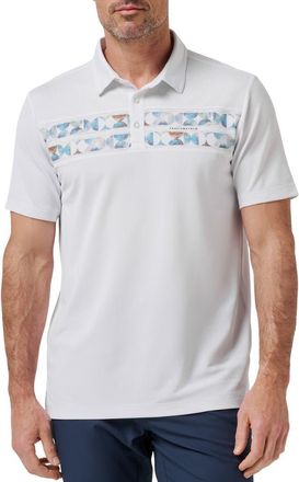 Travis Mathew Good Good Chest Stripe Polo in White at Nordstrom, Size Xx-Large
