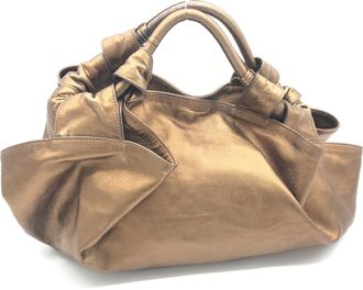 Loewe Metallic Bronze Nappa Aire Beige Shoulder Womens Bag (Pre-Owned)