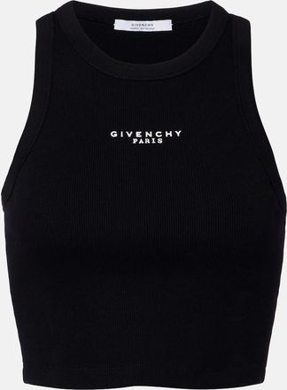 Givenchy Cropped logo cotton tank top