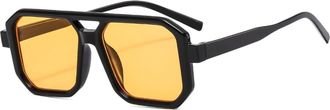 Generic Square Mens Driving Sunglasses Outdoor Vacation Womens Commuter Sun Glasses(Yellow)