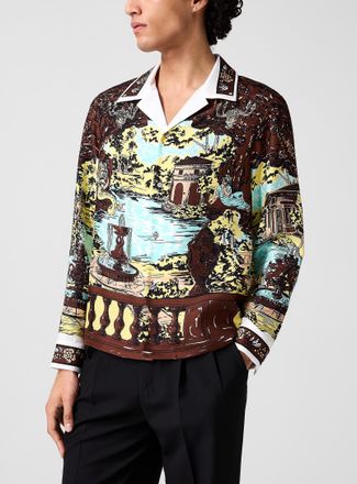 Versace Mens The Grotto pure silk cabana shirt