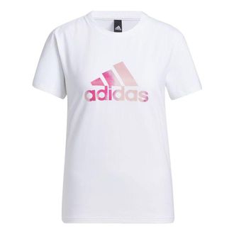 adidas (WMNS) adidas Fi Foil Tee Printing Round Neck Sports Short Sleeve White T-Shirt GP0699