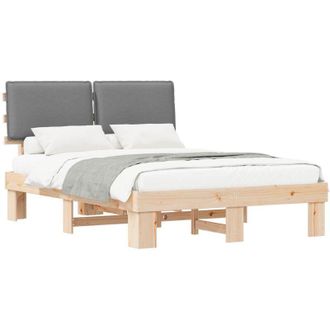 vidaXL Estructura De Cama Con Cabecera Tapizada Gris Claro Vidaxl