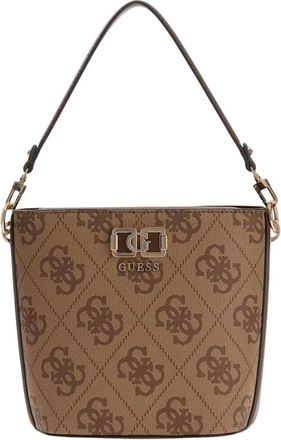 Guess Karnilla Logo Bucket - Dames - Schoudertassen - Bruin - ONE Size - Leer - Tassen
