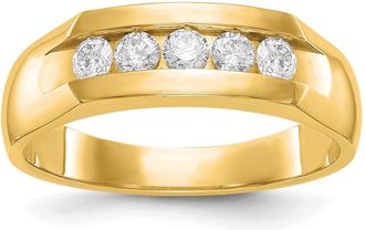 Diamond2Deal 14k Gold Lab Grown Diamond Wedding Band Ring 1/2Ct Clarity- VS Color- D-E