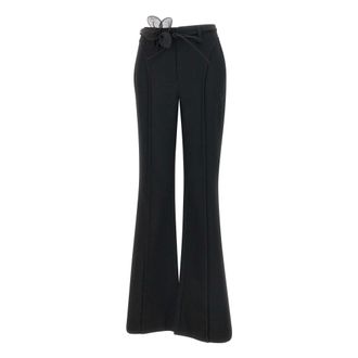 Rotate ROTATE Birger Christensen, Wide Trousers, female, Black, Size: M High Waisted Pants