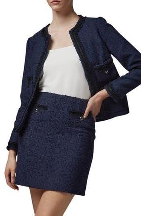L.k. Bennett Charlee Tweed Jacket in Navy at Nordstrom Rack, Size 10 Us / 14 Uk