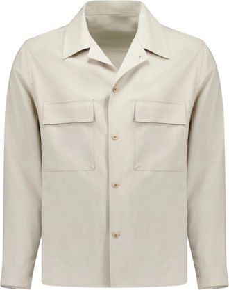 Autore Giacca Cousteau - Heren - Casual Overhemden - Beige - M - Wol - Overhemden