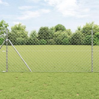Berkfield Home Chain Link Fence Grey 1 x 10 m in Silver
