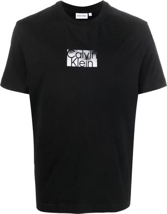 Calvin Klein logo-print crew-neck T-shirt - men - Cotton - L - Black