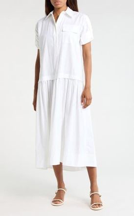 A.L.C. Bonnie Long Sleeve Cotton Shirtdress in White at Nordstrom Rack, Size Small