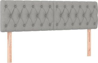 vidaXL Cabecero Con Led De Tela Gris Claro 144x7x78/88 Cm Vidaxl