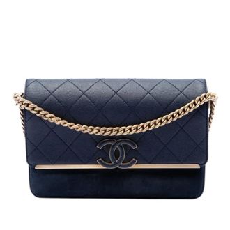 Chanel Pre-owned Lady Coco Schoudertas - Dames - Pre-owned - Blauw - Maat: ONE Size Leer