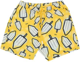 Dolly Noire Citroenpatroon Zwemshorts Geel - Heren - Strandmode - Geel - L - Polyester - Badmode