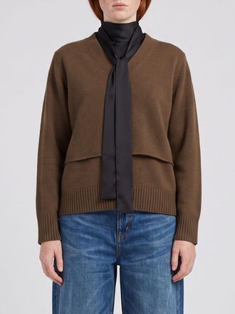 sacai Cardigan in pura lana con scollo a V e collo a fusciacca