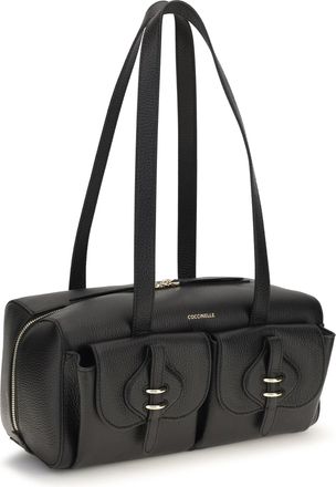 Coccinelle Womens Mavery Shoulder Bag Noir Calf Leather Bos Taurus