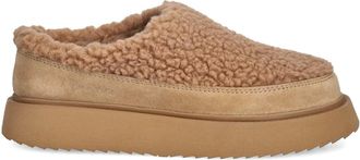 INUIKII Curly Micro slippers - women - Wool/Calf Leather/Wool/Polyethylene vinyl acetate (PEVA) - 38 - Neutrals