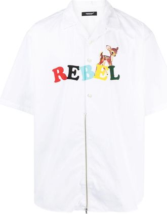 Undercover Rebel short-sleeve cotton shirt - men - Cotton - 3 - White
