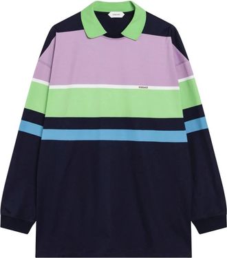 Versace Stripes Katoenen Sweatshirt - Dames - Sweatshirts - Veelkleurig - M - Katoen - Hoodies & sweatvesten
