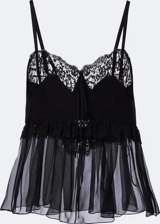 Chlo&eacute; Chlo&eacute; Ruffled silk cr&ecirc;pe de chine top