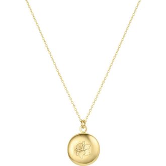 Set & Stones Ruby Birth Flower Necklace in Gold /March at Nordstrom