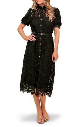 Flying Tomato Lace Midi Dress in Black at Nordstrom Rack, Size Small