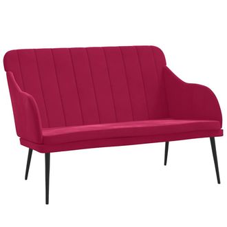 vidaXL Banco De Terciopelo Rojo Vino Tinto 110x76x80 Cm Vidaxl