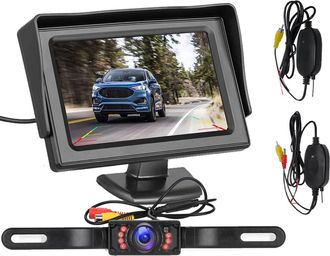 OEM Camara Marcha Atras - Pantalla Lcd 4,3 Pulgadas - Vision Nocturna Ir - Angulo De Vista 170 Grados - Resistente Al Agua Ip67 - Para Coche Camion Furgon