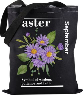 Generic September Aster Tote Bag September Aster Symbol Of Wisdom Patience And Faith Tote Bag Aster Lover Gift (September Aster TOTE)