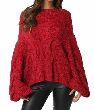 Olivaceous Jamie Braided Sweater In Red