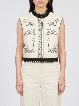 Zeus + Dione Gilet in cotone ricamato