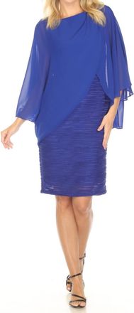Joseph Ribkoff Chiffon Overlay Textured Dress In Royal Sapphire