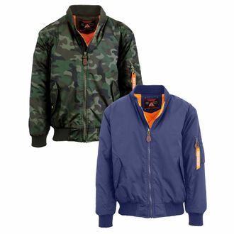 Spire by Galaxy Mens Heavyweight MA-1 Bomber Flight Jacket - 2 Pack
