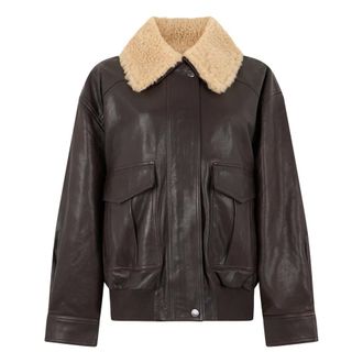 Max Mara Calata Leren Jas - Dames - Jassen - Bruin - Maat: S Leer