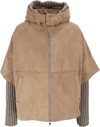 Bully Geiten su&egrave;de jas - Dames - Leren en Su&egrave;de Jassen - Beige - M - Su&egrave;de - Jassen
