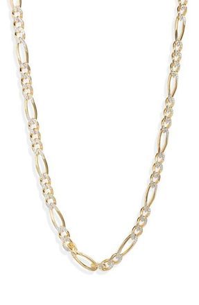 Argento Vivo Diamond Cut Figaro Chain Necklace in Gold at Nordstrom