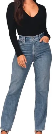 Abercrombie & Fitch 90S Ultra High Rise Straight Jeans In Blue