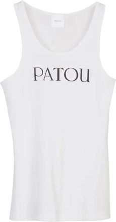 Patou Logo Tanktop - Dames - Tops zonder mouwen - Wit - M - Katoen - Tops