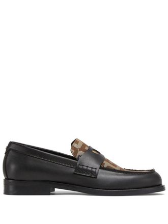 GCDS Wirdo monogram-print loafers - unisex - Polyamide/Cotton/Calf Leather/Polyurethane/Rubber/Calf Leather - 43 - Black