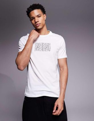 A|X Armani Exchange T-shirt girocollo color bianco sporco con logo